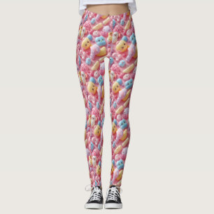 Leggings Arte de criatura de juguete pastel Kawaii