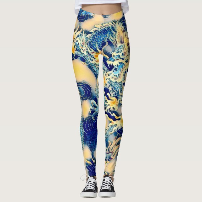 Leggings Arte de dragón chino más popular (Anverso)