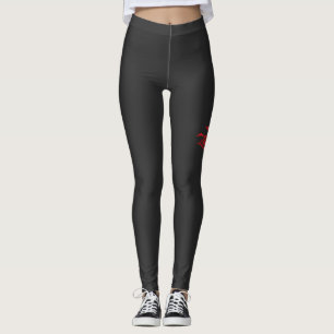 Leggings Arte de estilo de tatuaje de tinta negra minimalis