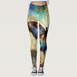 Leggings Arte de fantasía de mariposa cósmica