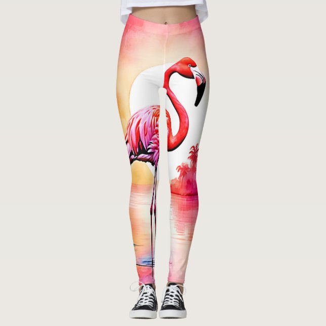 Leggings Arte de flamenco tropical (Anverso)