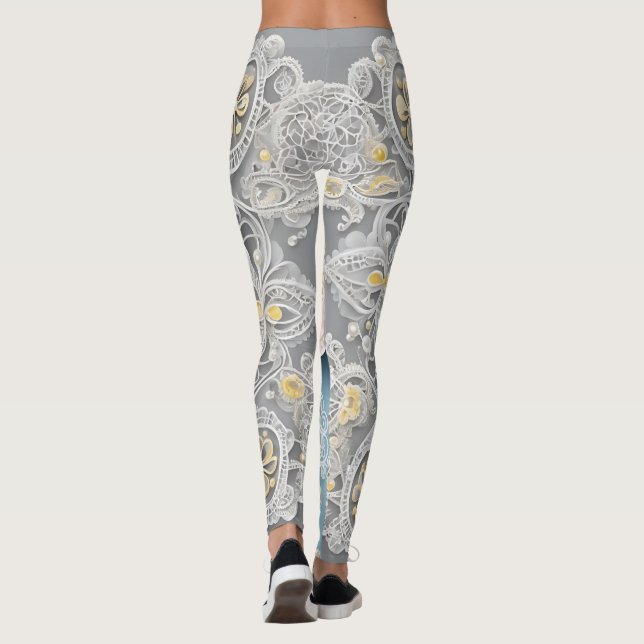 Leggings Arte de Floral Sea Ocean AI (Reverso)