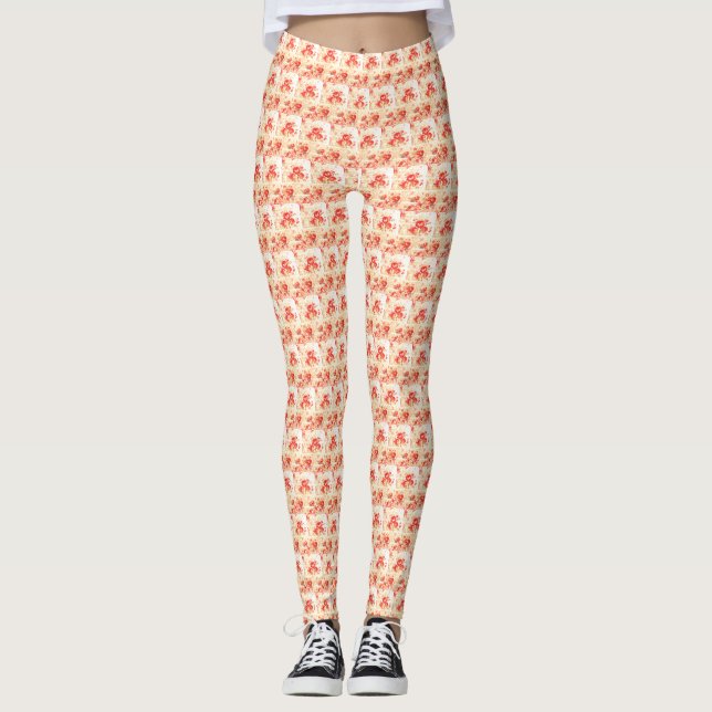Leggings Arte de flores blancas (Anverso)