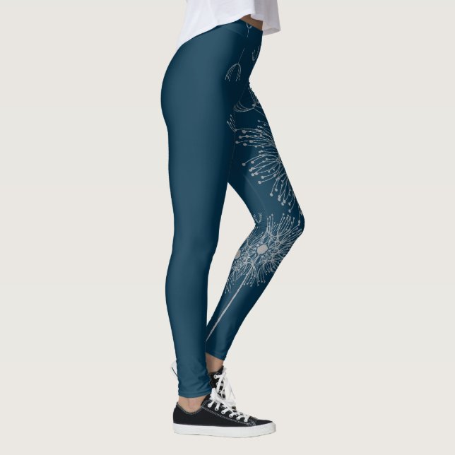 Leggings Arte de flores de dandelion divertido (Derecha)