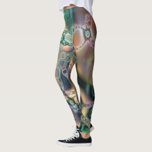Leggings Arte de fractal divertido patrón geométrico colori