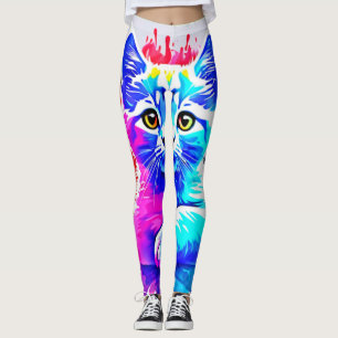 Leggings Arte de gato colorido