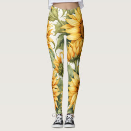 Leggings Arte de girasoles