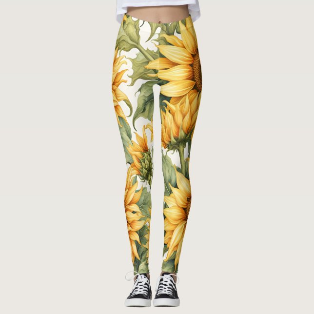 Leggings Arte de girasoles (Anverso)