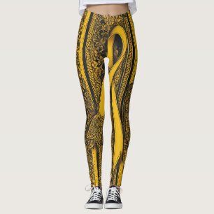 Leggings Arte de IA con cinta amarilla torcida