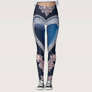 Leggings Arte de IA con corazón lunar