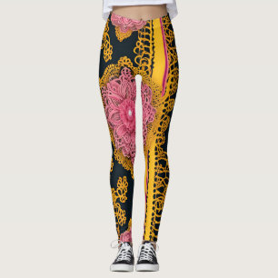 Leggings Arte de IA con miel rosa
