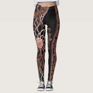 Leggings Arte de IA de Diamond Floral Rock
