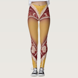 Leggings Arte de IA de Red Lingerie Heart Lace