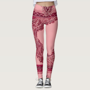 Leggings Arte de IA en Cranberry Pink