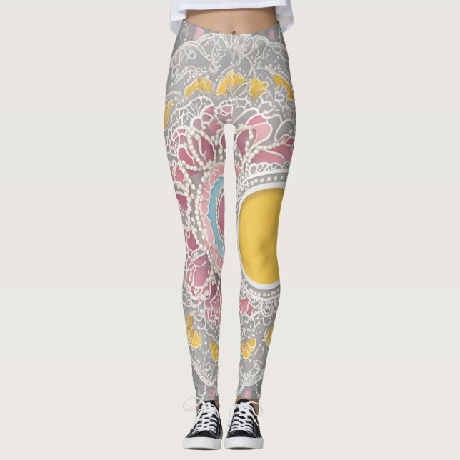 Leggings Arte de IA en el circulo amarillo (Anverso)