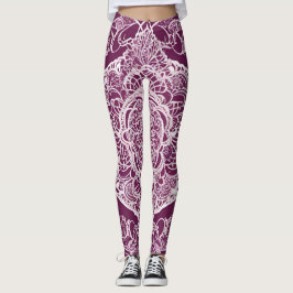 Leggings Arte de IA morado mandela