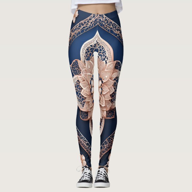 Leggings Arte de IA Rosa Beige Azur (Anverso)