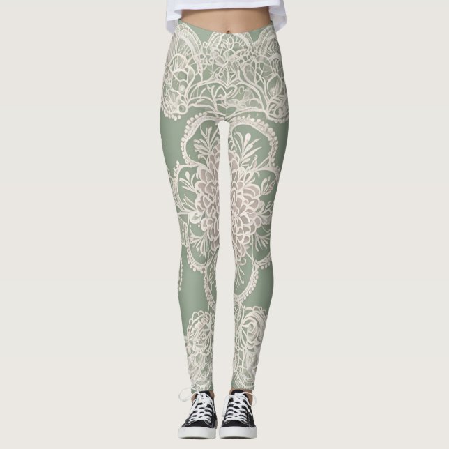 Leggings Arte de IA Sage Green (Anverso)