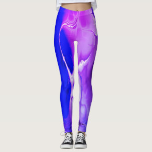 Leggings Arte de iluminación eléctrica azul púrpura fresco