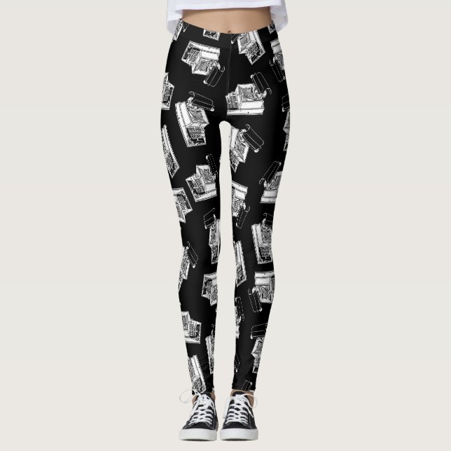 Leggings Arte de la máquina de escribir de la antigüedad (Anverso)
