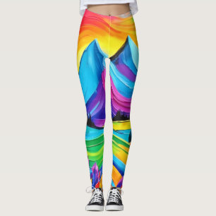 Leggings arte de la montaña arcoiris