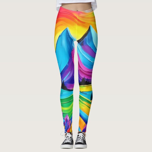 Leggings arte de la montaña arcoiris (Anverso)