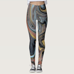 Leggings Arte de la naturaleza de la marble Purpurina dorad