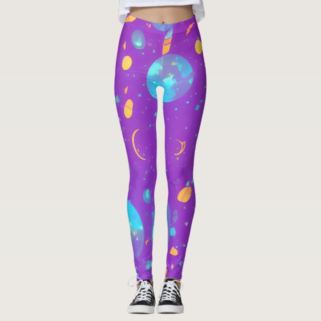 Leggings Arte de la nebulosa de galaxia (Anverso)