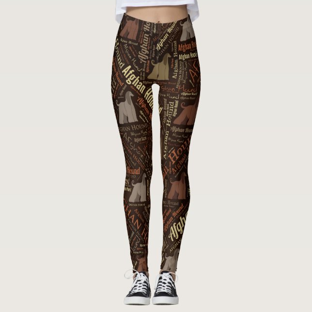 Leggings Arte de la palabra del afgano (Anverso)
