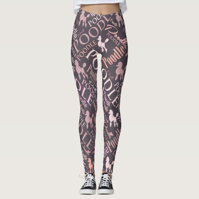 Leggings Arte de la palabra del caniche (Anverso)