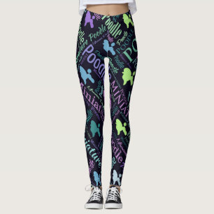 Leggings Arte de la palabra del caniche miniatura