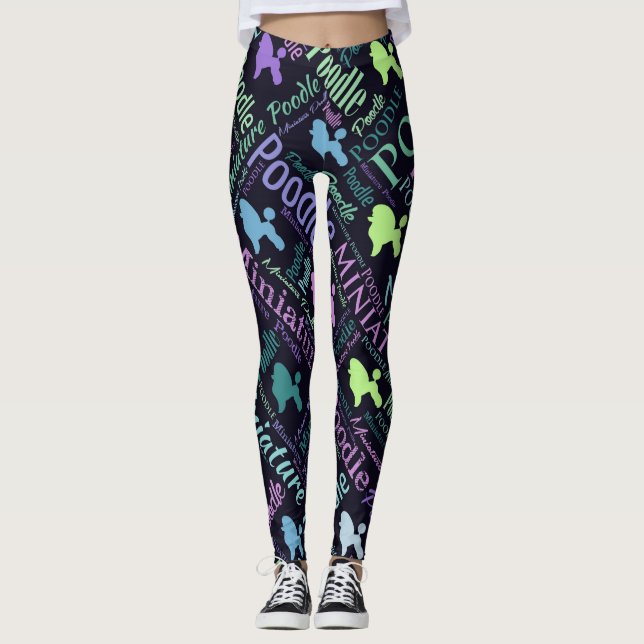 Leggings Arte de la palabra del caniche miniatura (Anverso)
