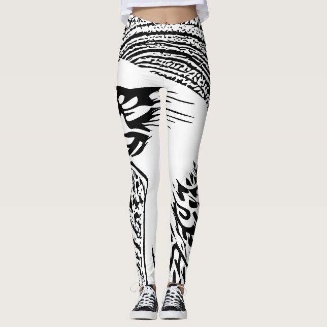 Leggings Arte de laberinto de águila piródélica (Anverso)