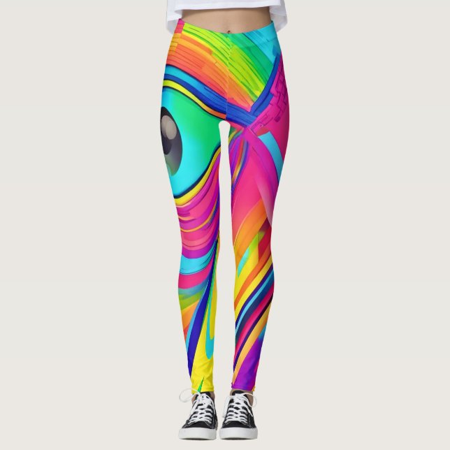 Leggings Arte de Maravilla del Ojo Arcoíris (Anverso)