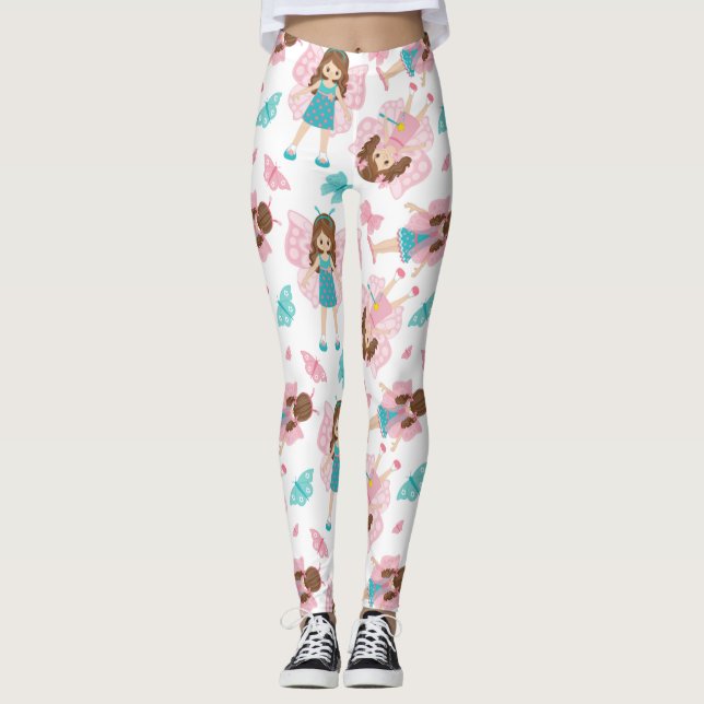 Leggings Arte de mariposa real (Anverso)