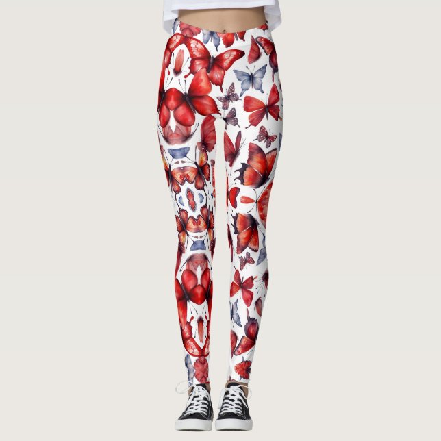 Leggings Arte de mariposas acuarelas (Anverso)