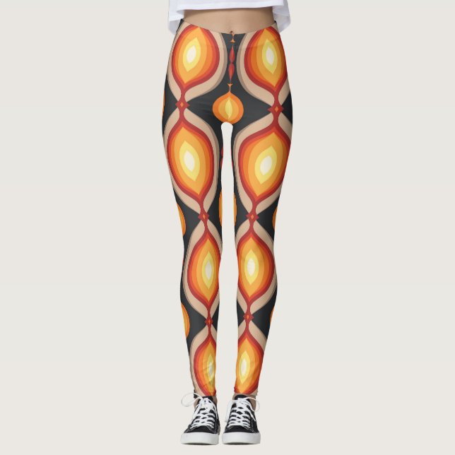 Leggings Arte de mediados de siglo: fondo geométrico abstra (Anverso)