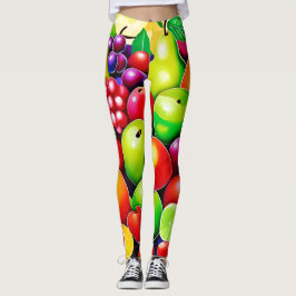 Leggings Arte de Mezcla de Frutas Vibrantes