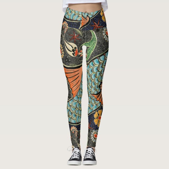Leggings Arte de mosaico de peces (Anverso)