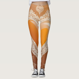 Leggings arte de naranja Heart Lace AI