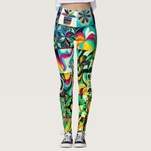 Leggings Arte de parches abstractos Par de modernos persona
