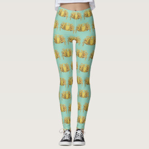 Leggings Arte de pared costero de cangrejo variado náutico