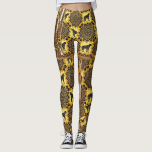 Leggings Arte de patrón de fusión de boceto de leopardo