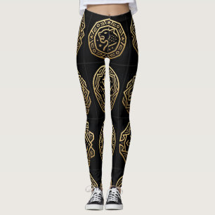 Leggings Arte de Patrón de Glifo de Sombra de Jaguar