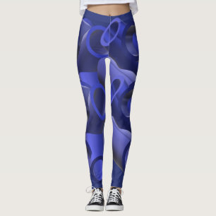 Leggings Arte de patrón de tubería azul futurista