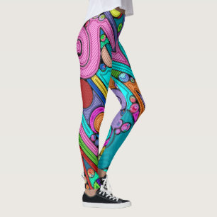 Leggings Arte de patrón pintado a mano y digitalmente 12