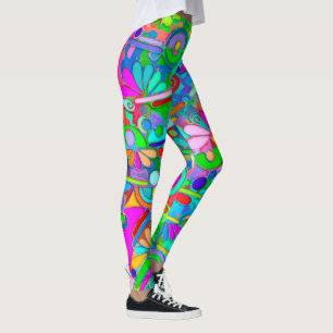 Leggings Arte de patrón pintado a mano y digitalmente 18
