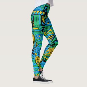 Leggings Arte de patrón pintado a mano y digitalmente 21