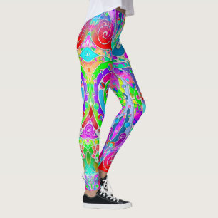 Leggings Arte de patrón pintado a mano y digitalmente 22