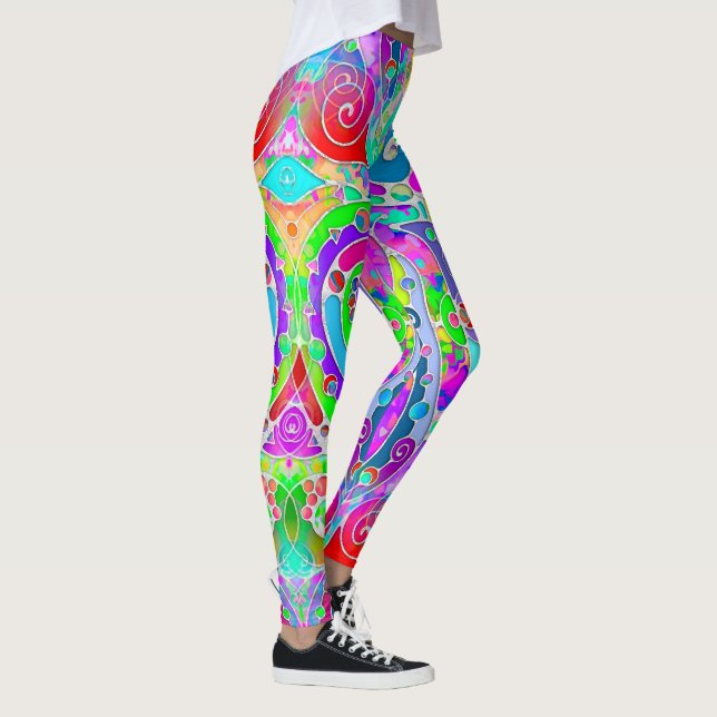 Leggings Arte de patrón pintado a mano y digitalmente 22 (Derecha)